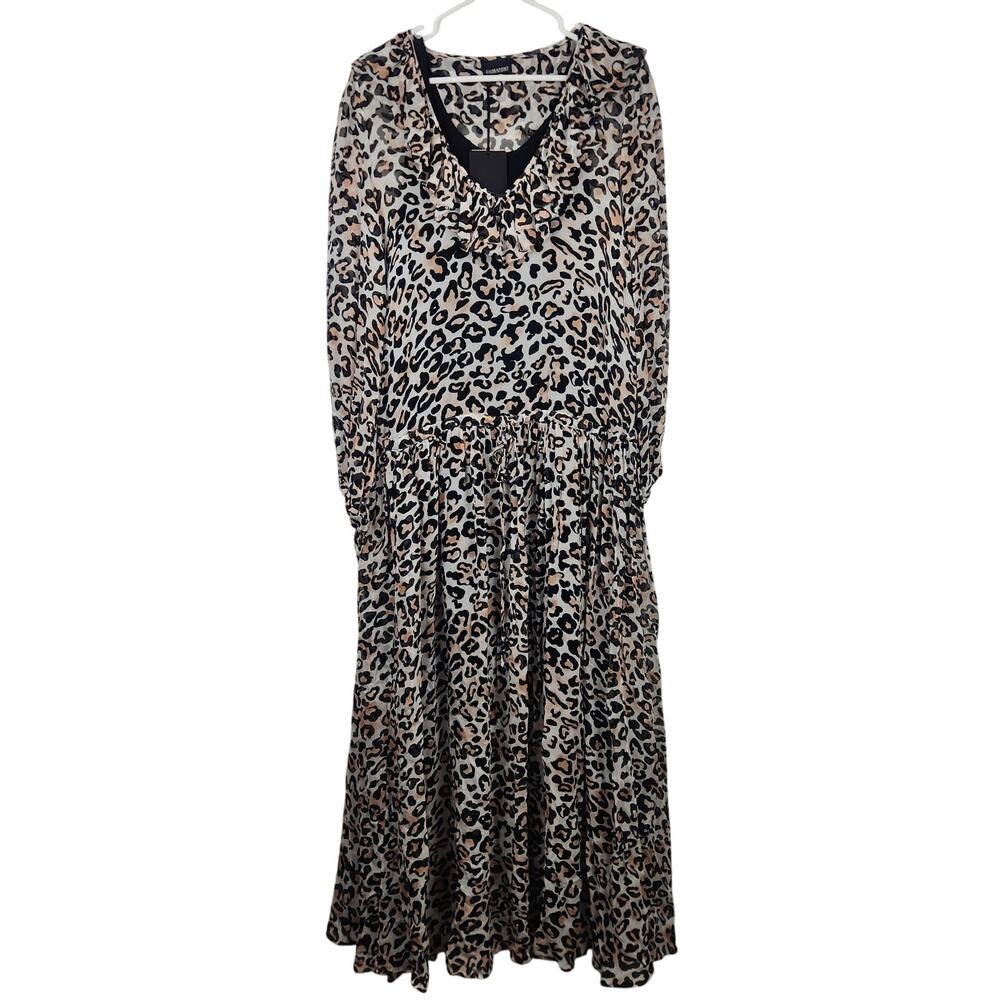 Ermanno Scervino Leopard Dress Size 38 IT Size XS US Long Sleeve NWT